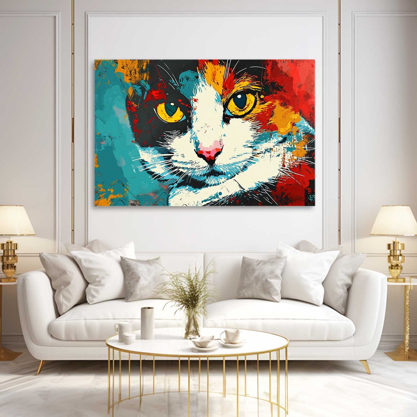 Yellow Eyes Cat Art