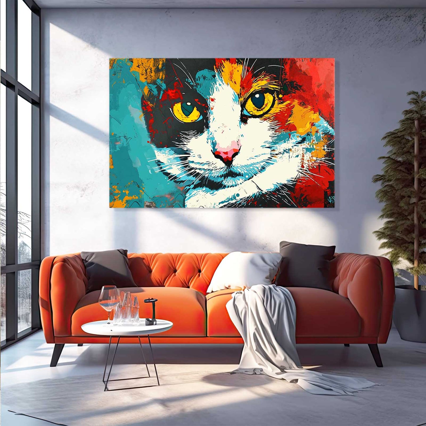 Yellow Eyes Cat Art