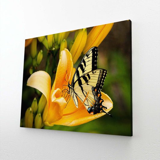 Yellow Lily Butterfly Wall Art