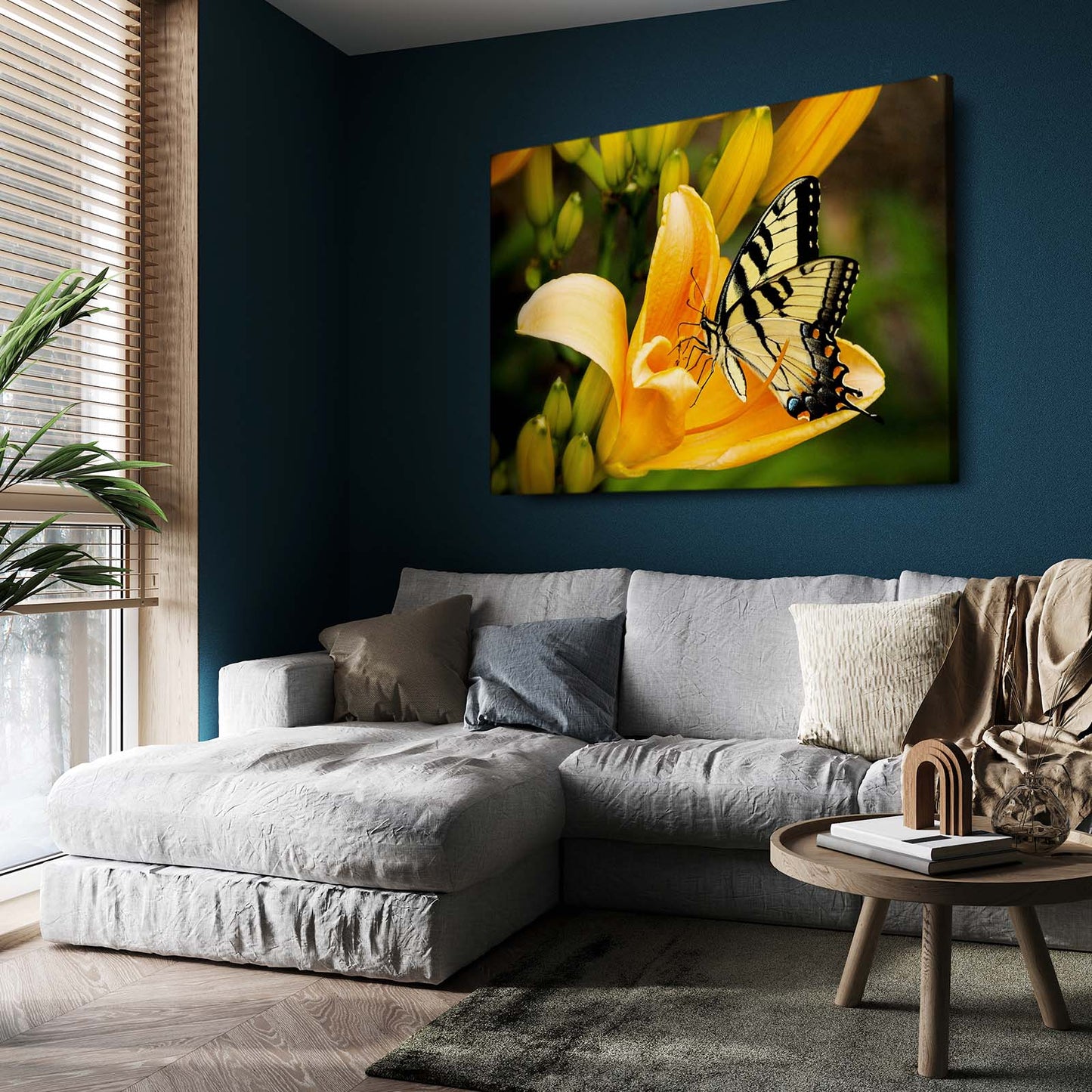 Yellow Lily Butterfly Wall Art