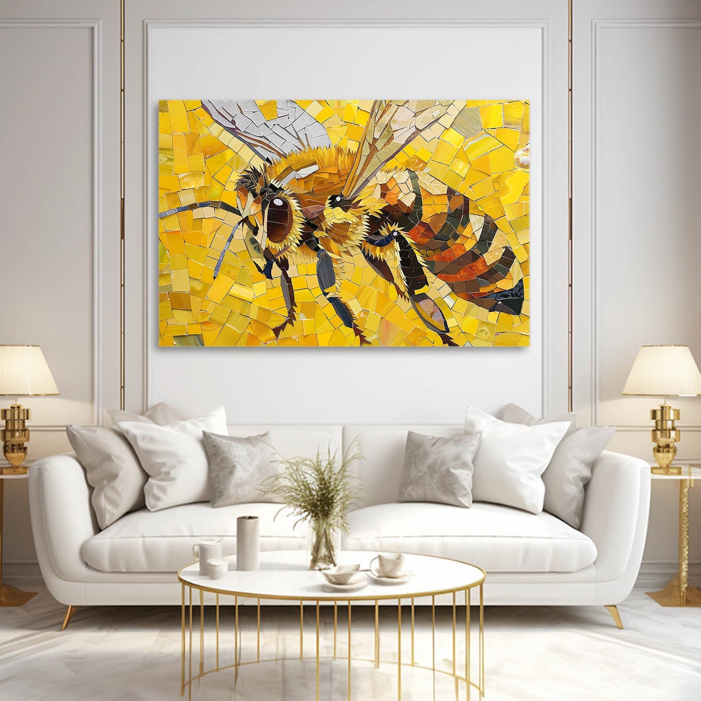 Yellow Mosaic Bee Art