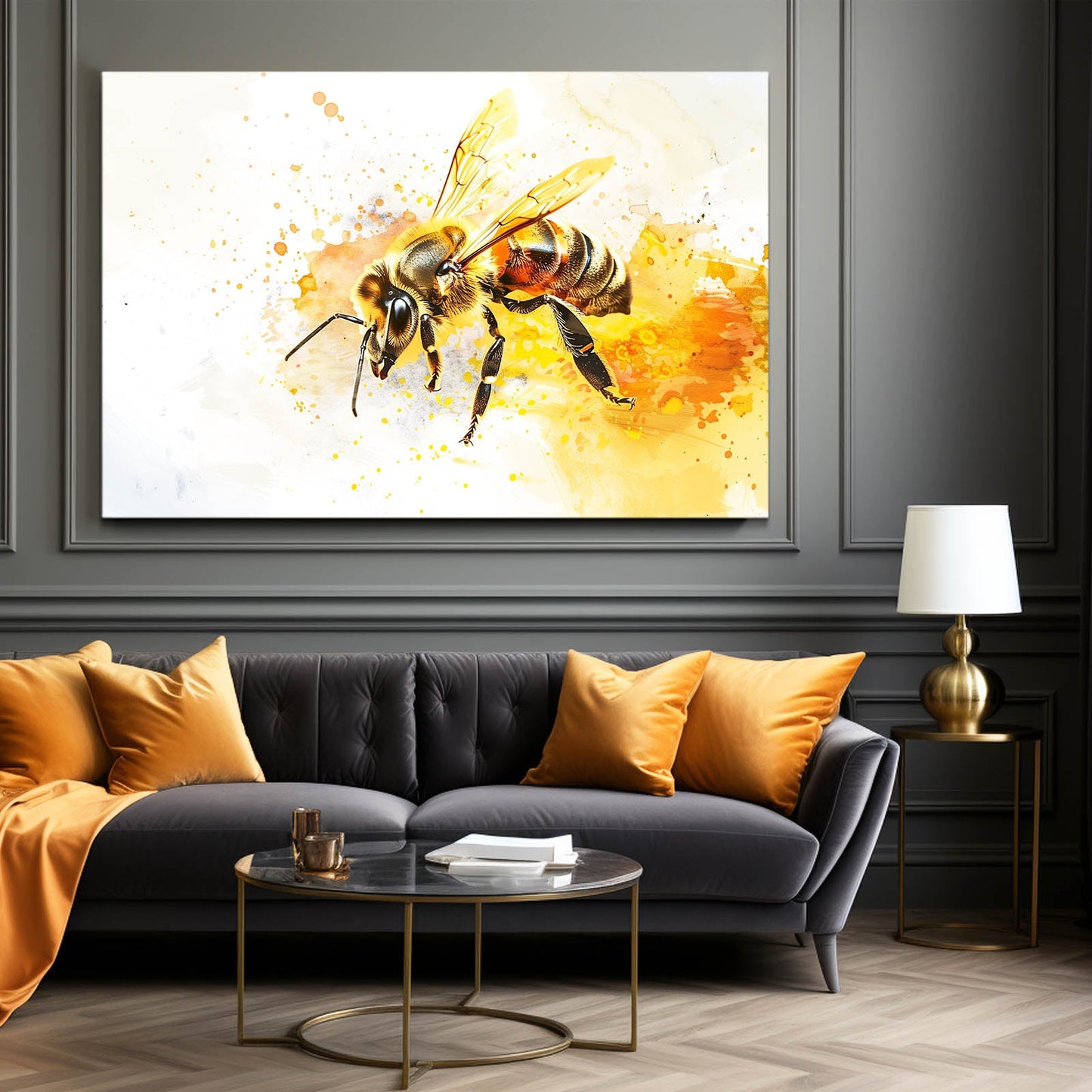 Yellow Splash Bee Art