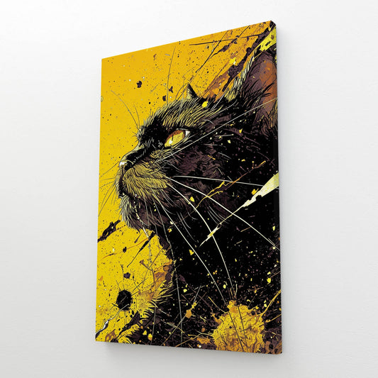 Yellow Wall Art Cat