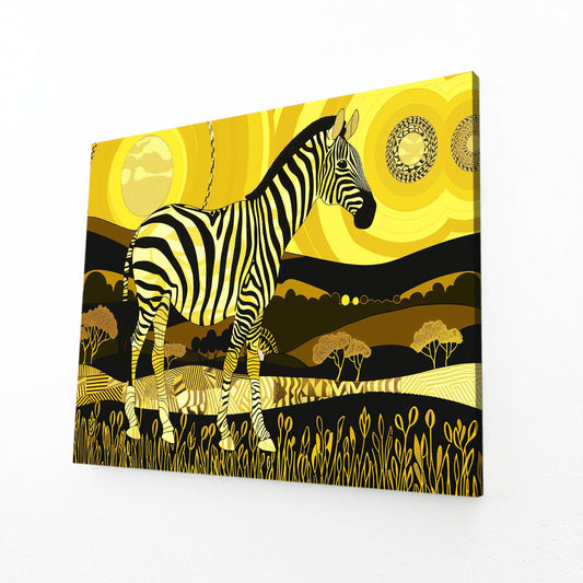 Yellow Zebra Canvas Art – yellow canvas print