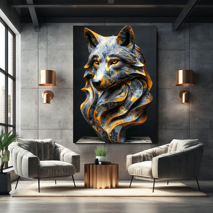 3D Carved Wolf Wall Art