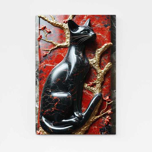 3D Statue Cat Wall Art