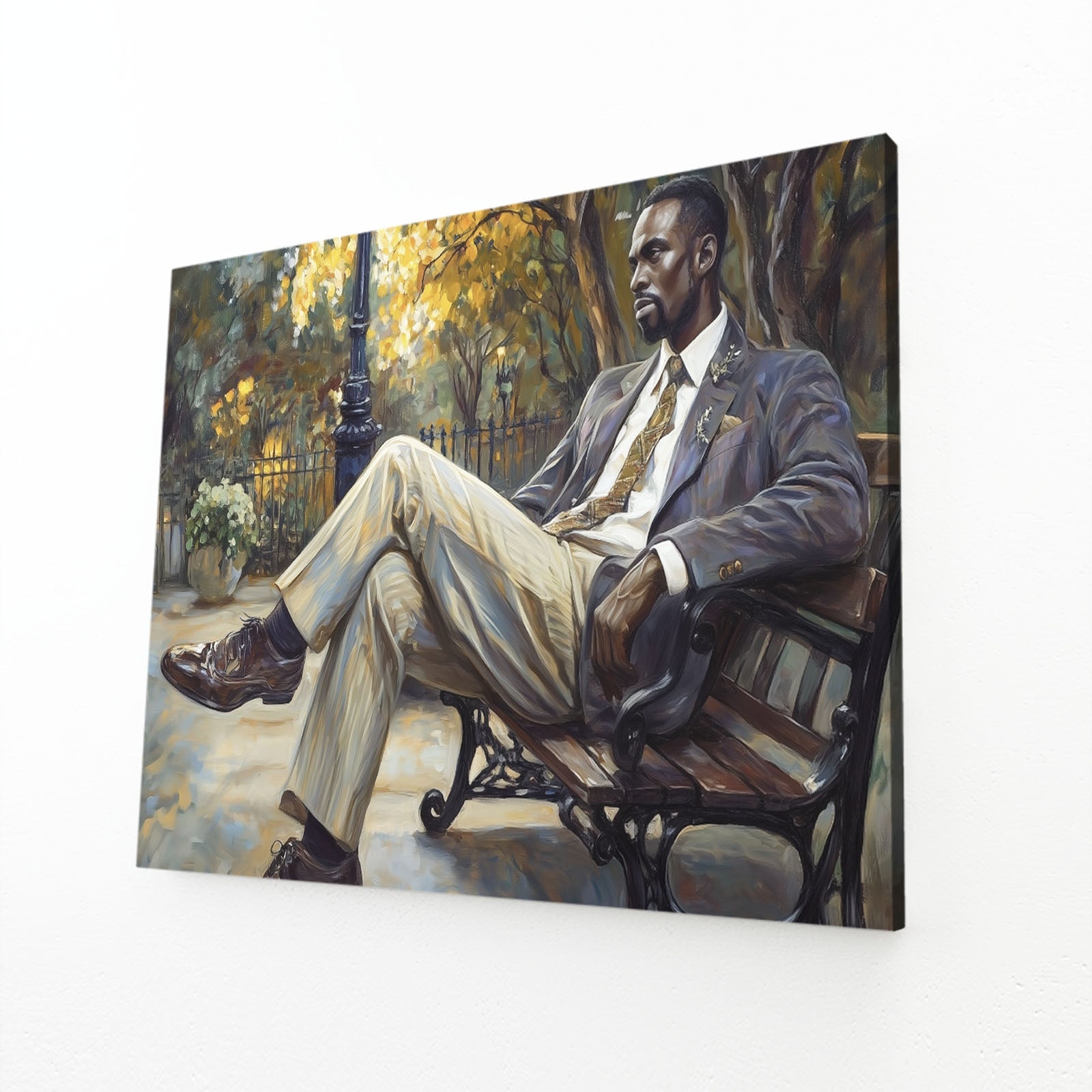 Bench African Wall Art – canvas print on white background