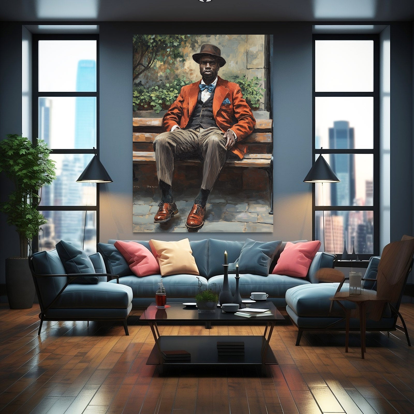 Park African Wall Art — portrait canvas print in brown tones, view 4