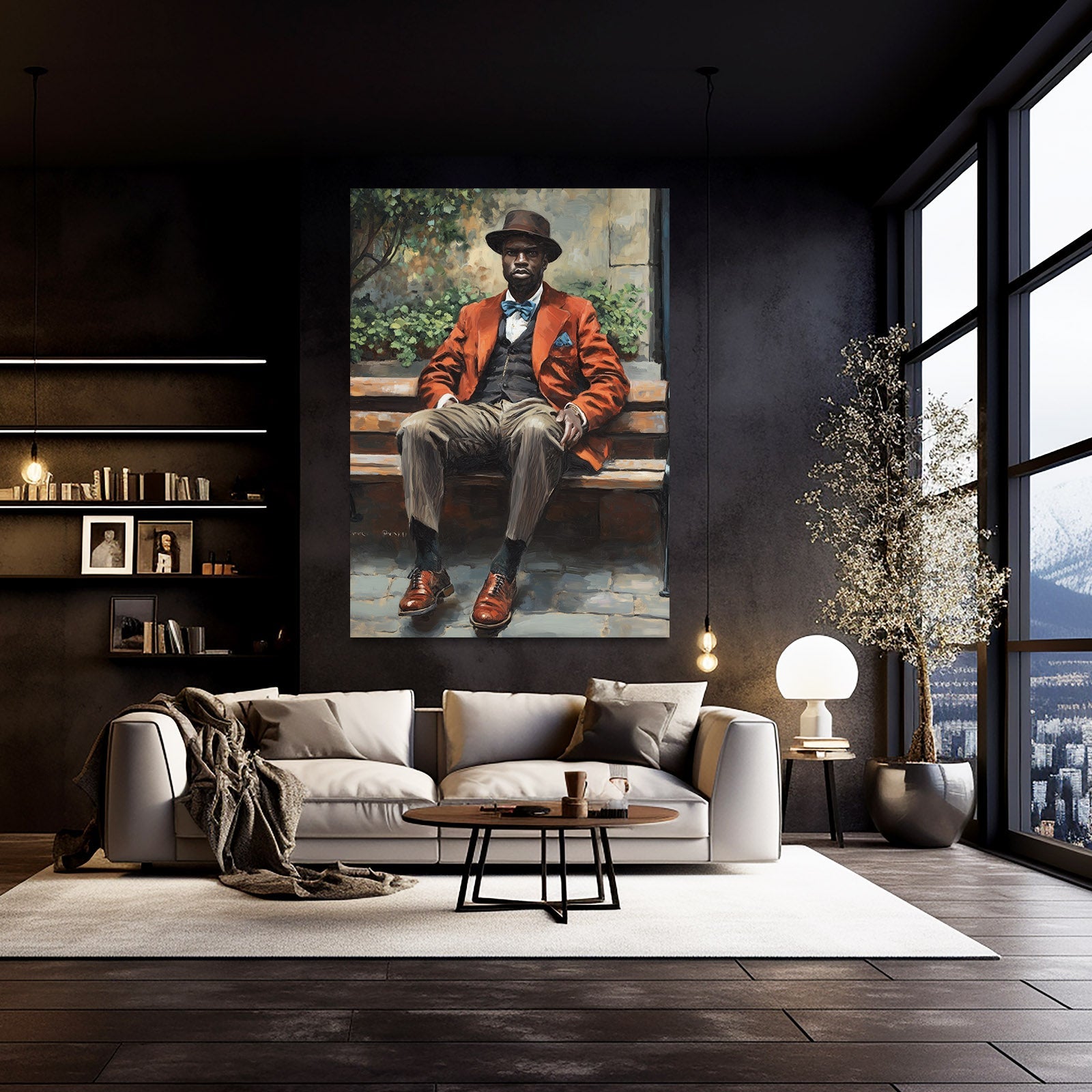 Park African Wall Art — portrait canvas print in brown tones, view 5