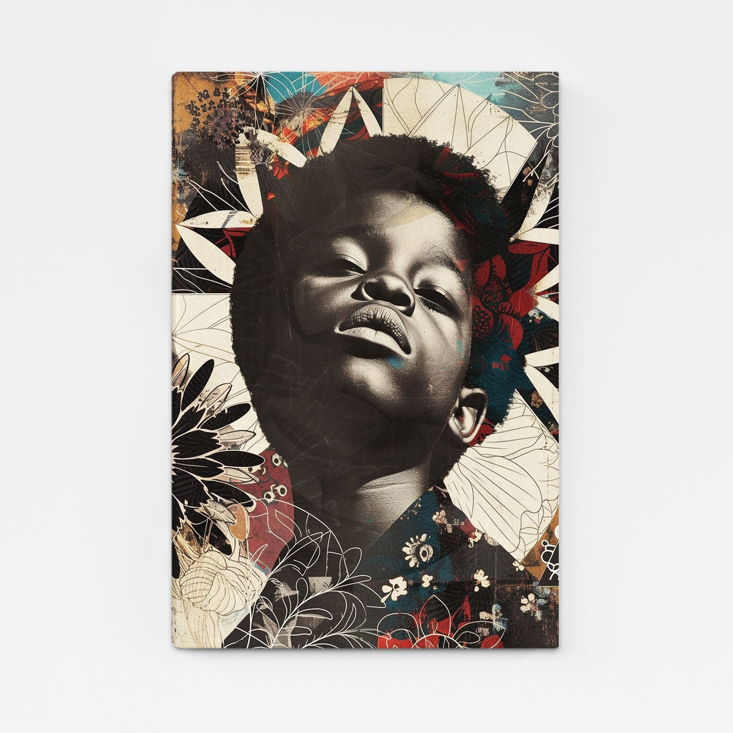 Abstract African Art Decor — portrait canvas print in brown tones