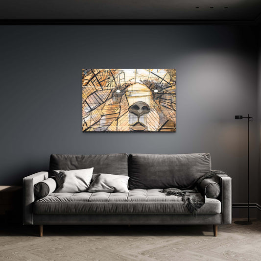 Abstract Bear Art — abstract canvas print in orange tones, view 3