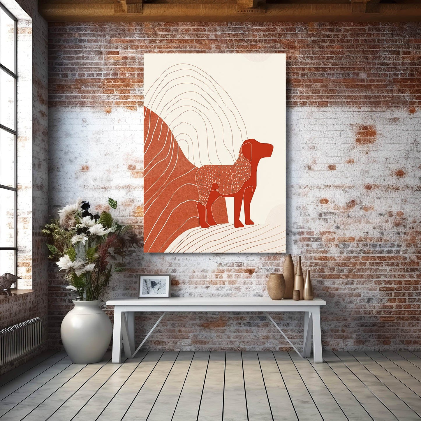 Abstract Boho Dog Canvas