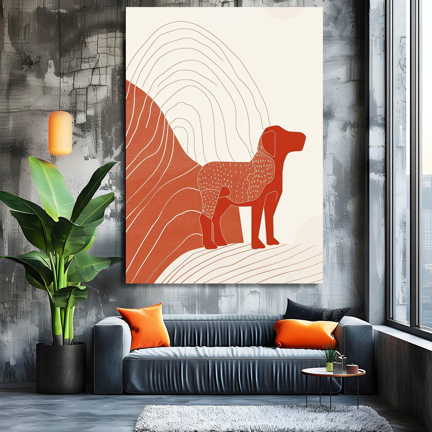 Abstract Boho Dog Canvas