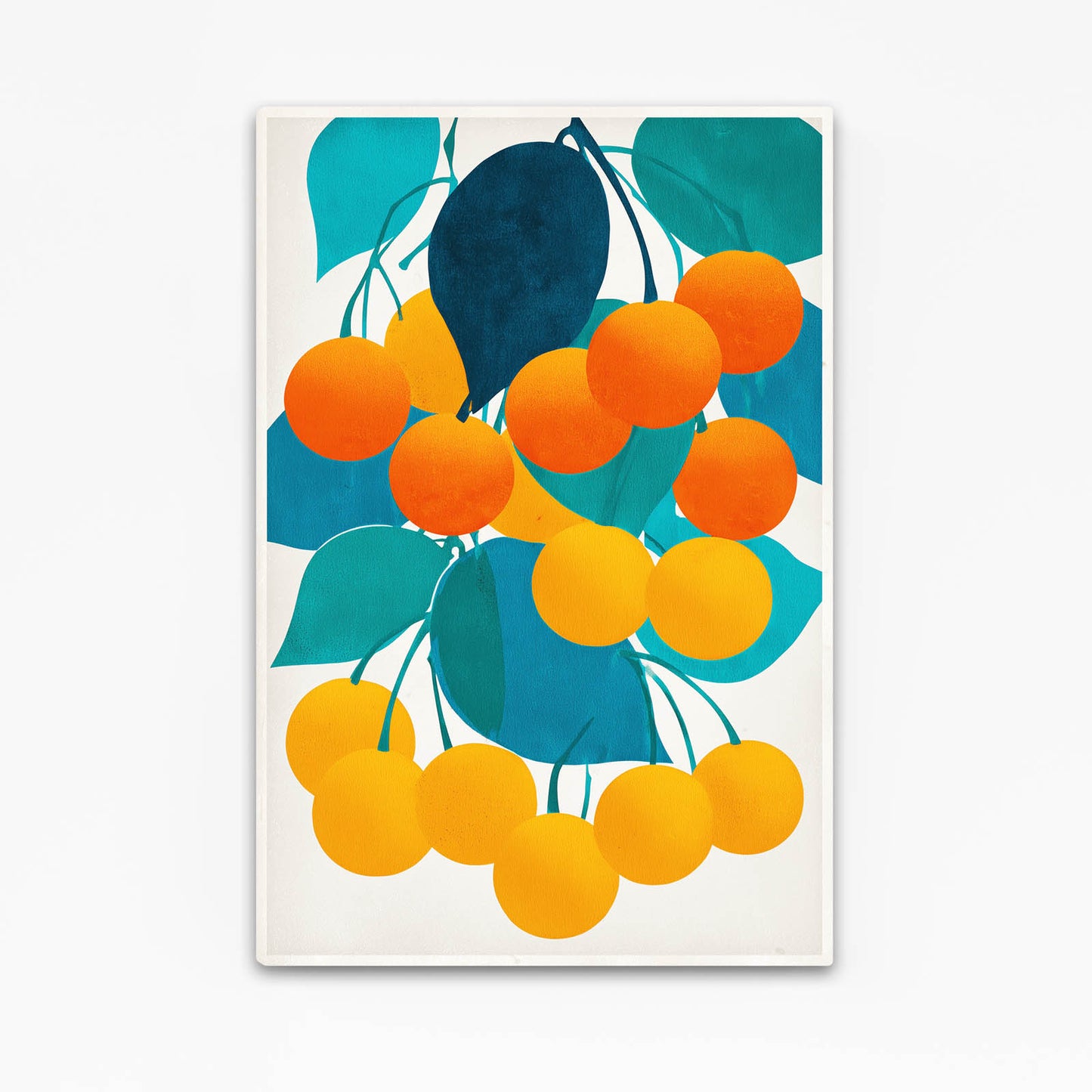 Abstract Cherry Cluster Fruit Wall Art – abstract cherry cluster fruit canvas print