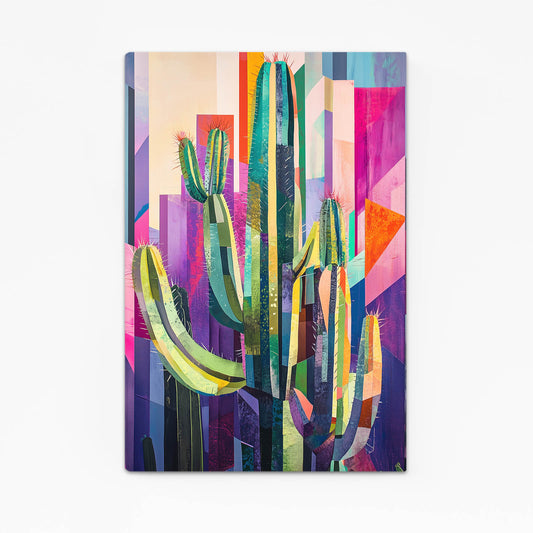Abstract Color Panels Cactus Prints – abstract color panels cactus canvas print