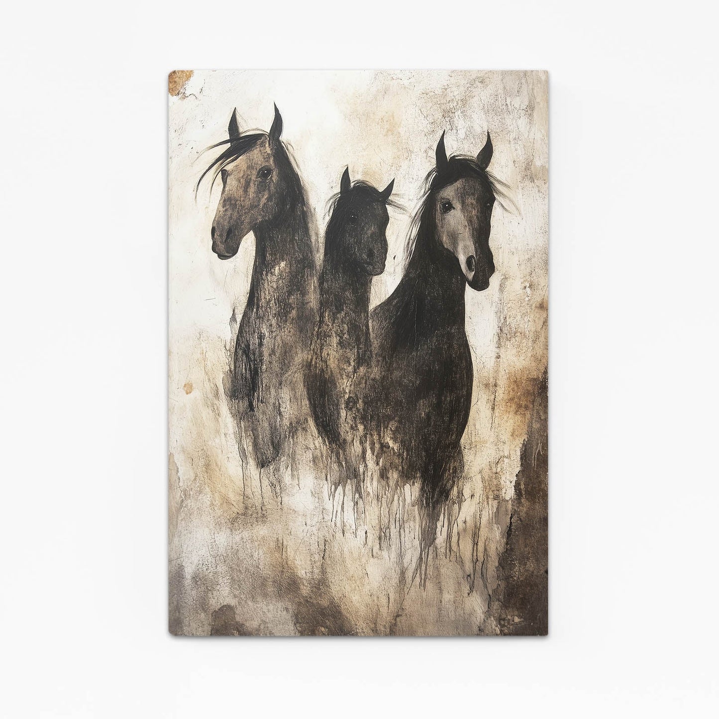 Abstract Horse Art – angled canvas view on white background