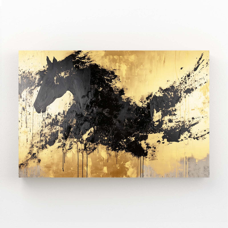 Abstract Horse Canvas – angled canvas view on white background