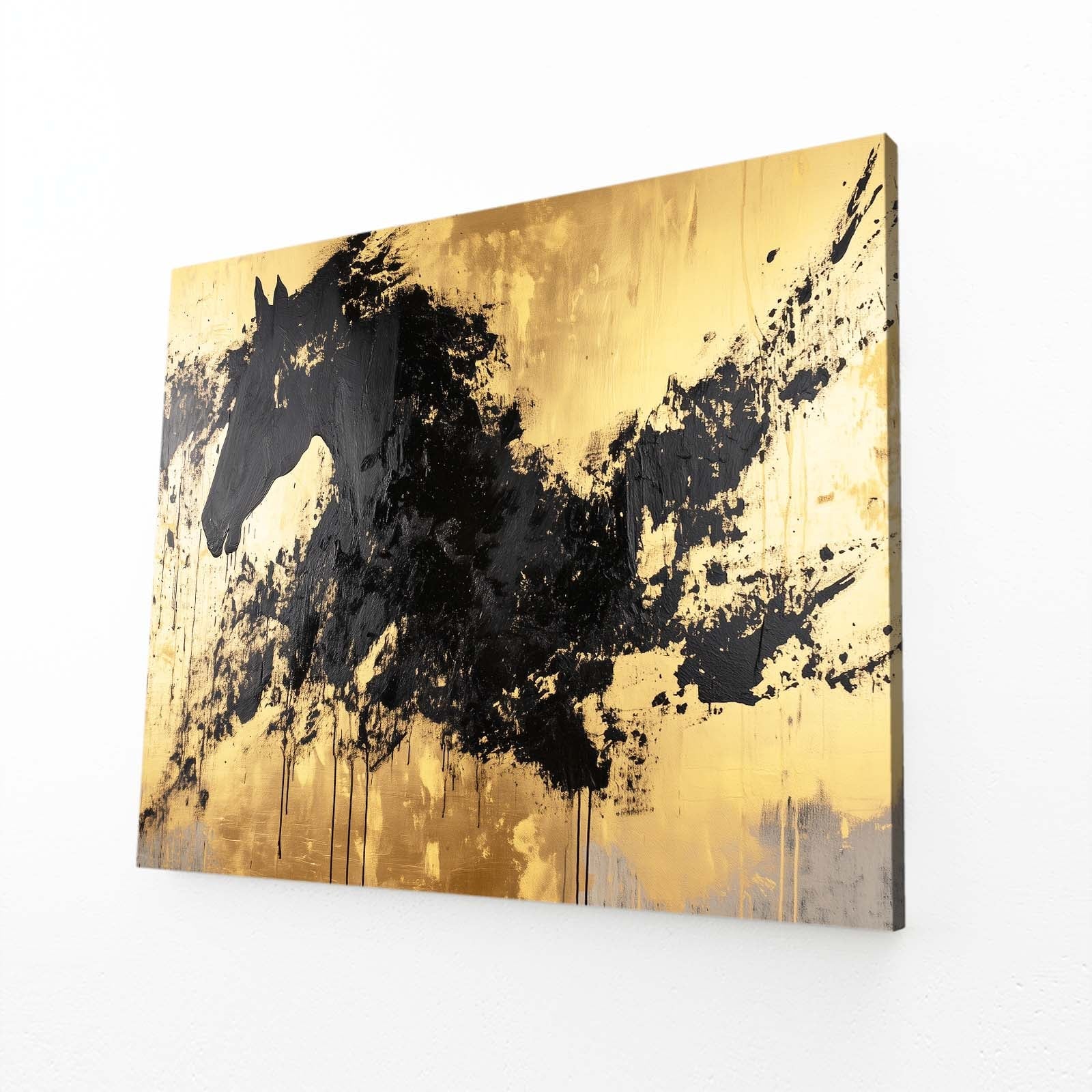 Abstract Horse Canvas – angled canvas view on white background
