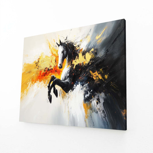Abstract Horse Prints – angled canvas view on white background