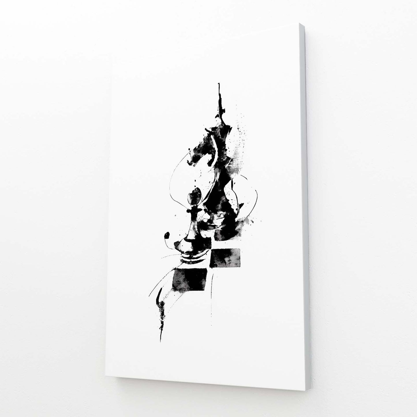 Abstract Ink Knight Chess Canvas – abstract ink knight chess canvas print