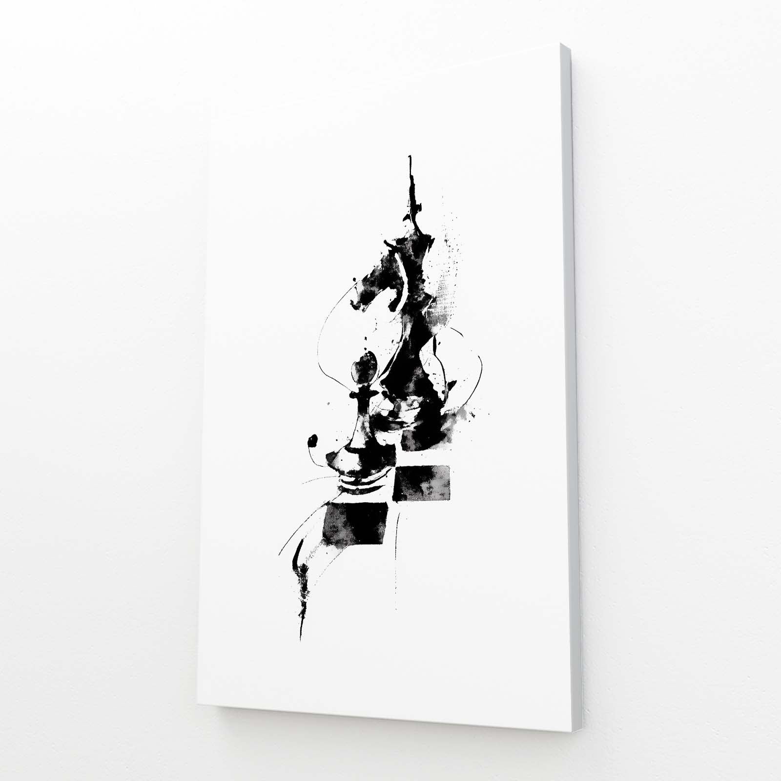 Abstract Ink Knight Chess Canvas – abstract ink knight chess canvas print