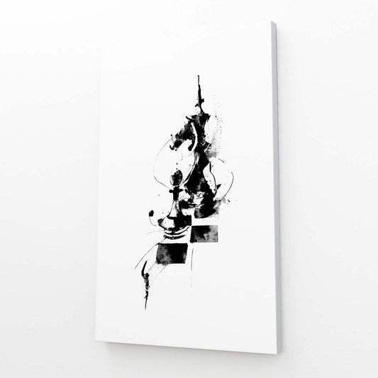 Abstract Ink Knight Chess Canvas – abstract ink knight chess canvas print