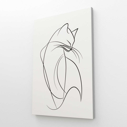 Abstract Line Cat Wall Art
