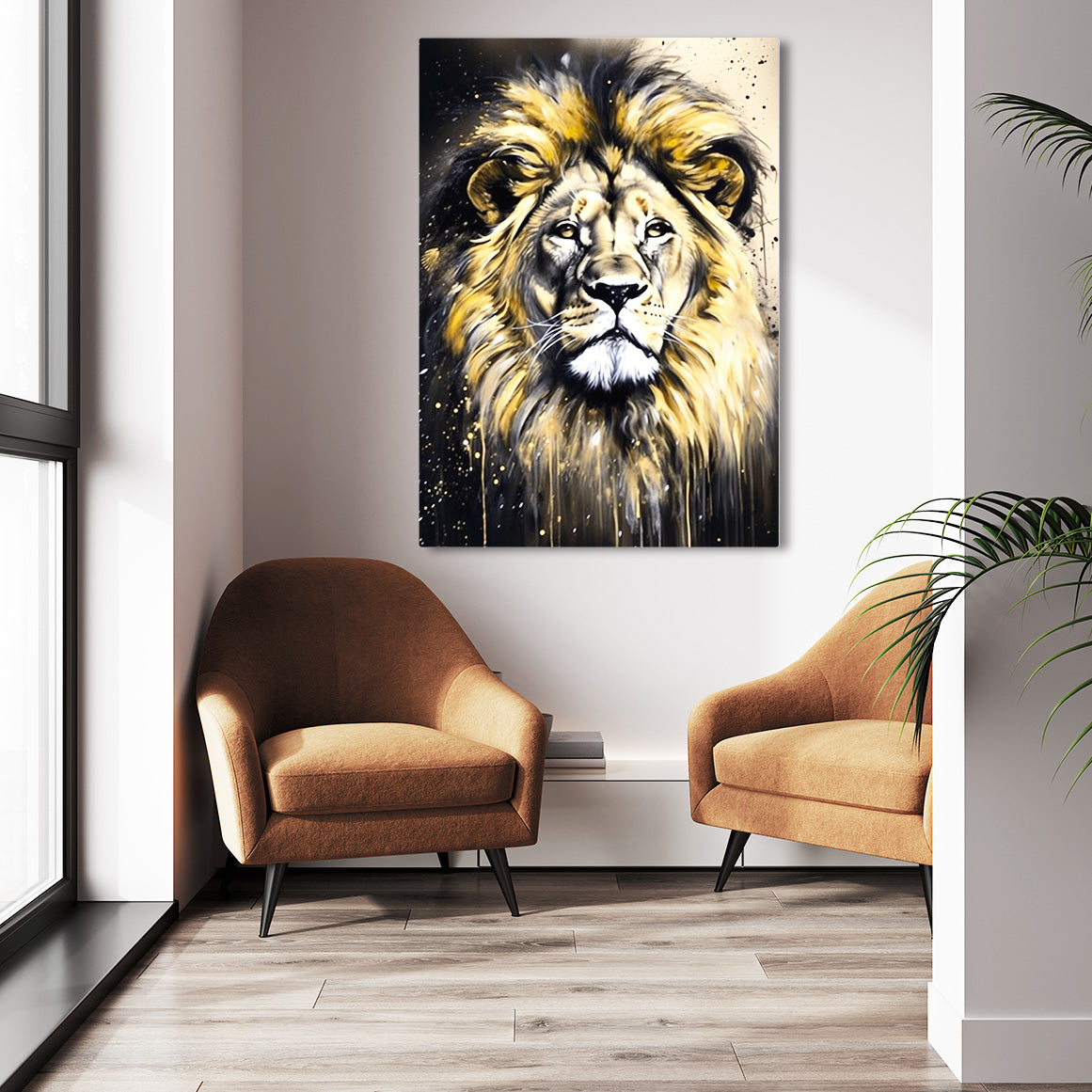 Abstract Lion Canvas