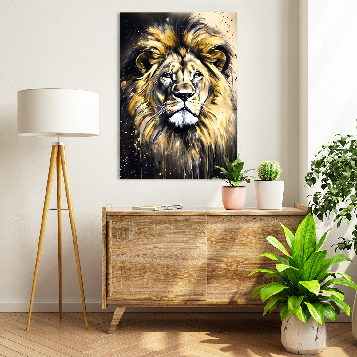 Abstract Lion Canvas