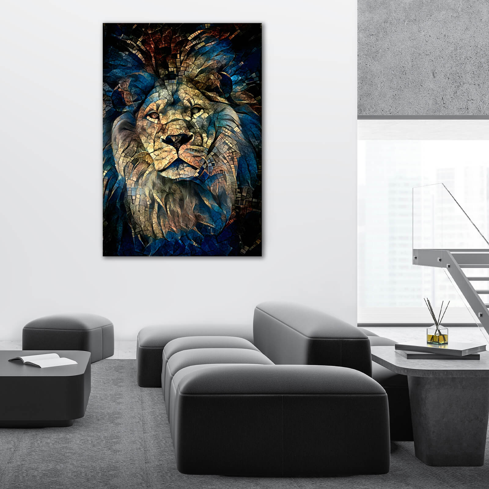 Abstract Lion Paintings On Canvas