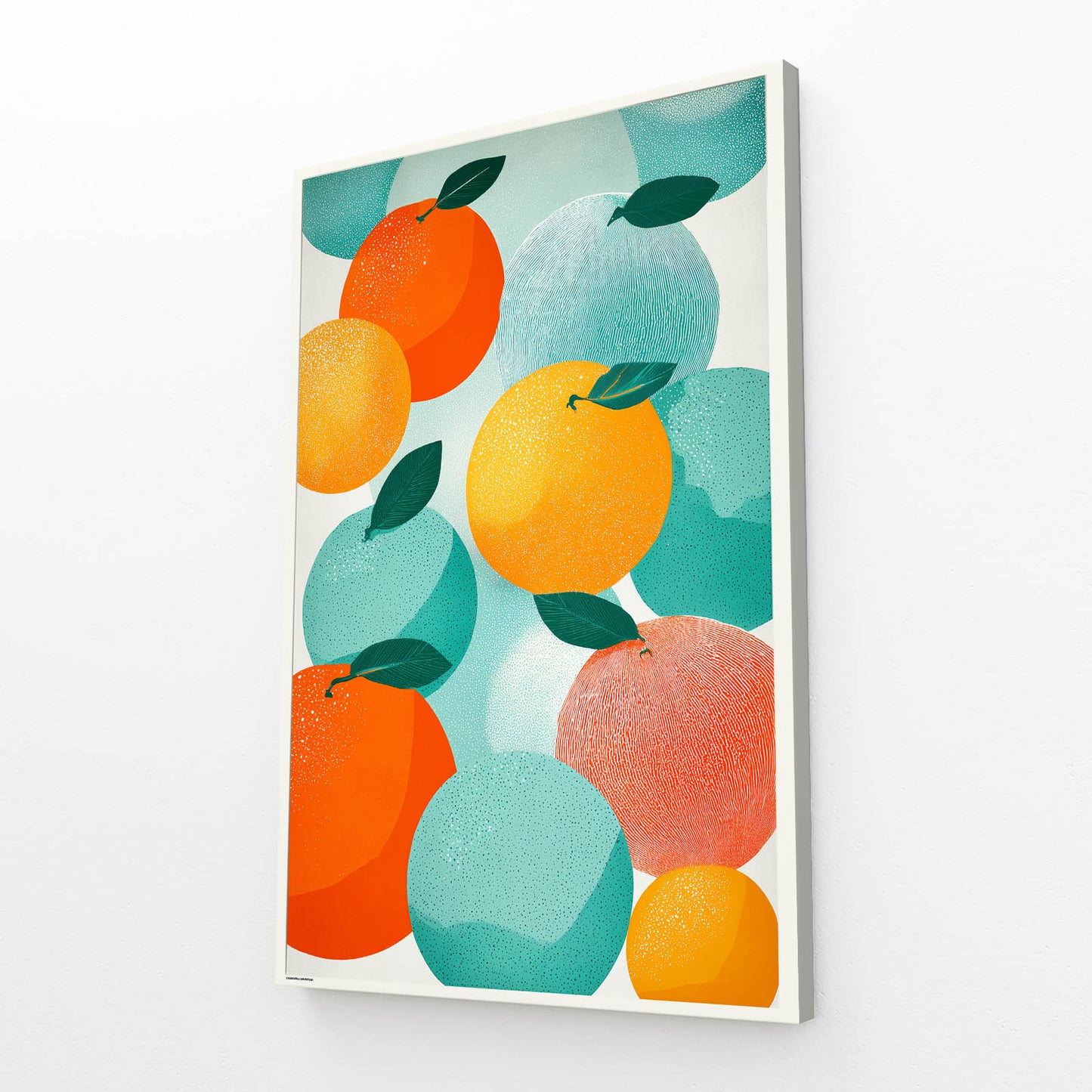 Abstract Orange Shapes Fruit Canvas Art – canvas print on white background