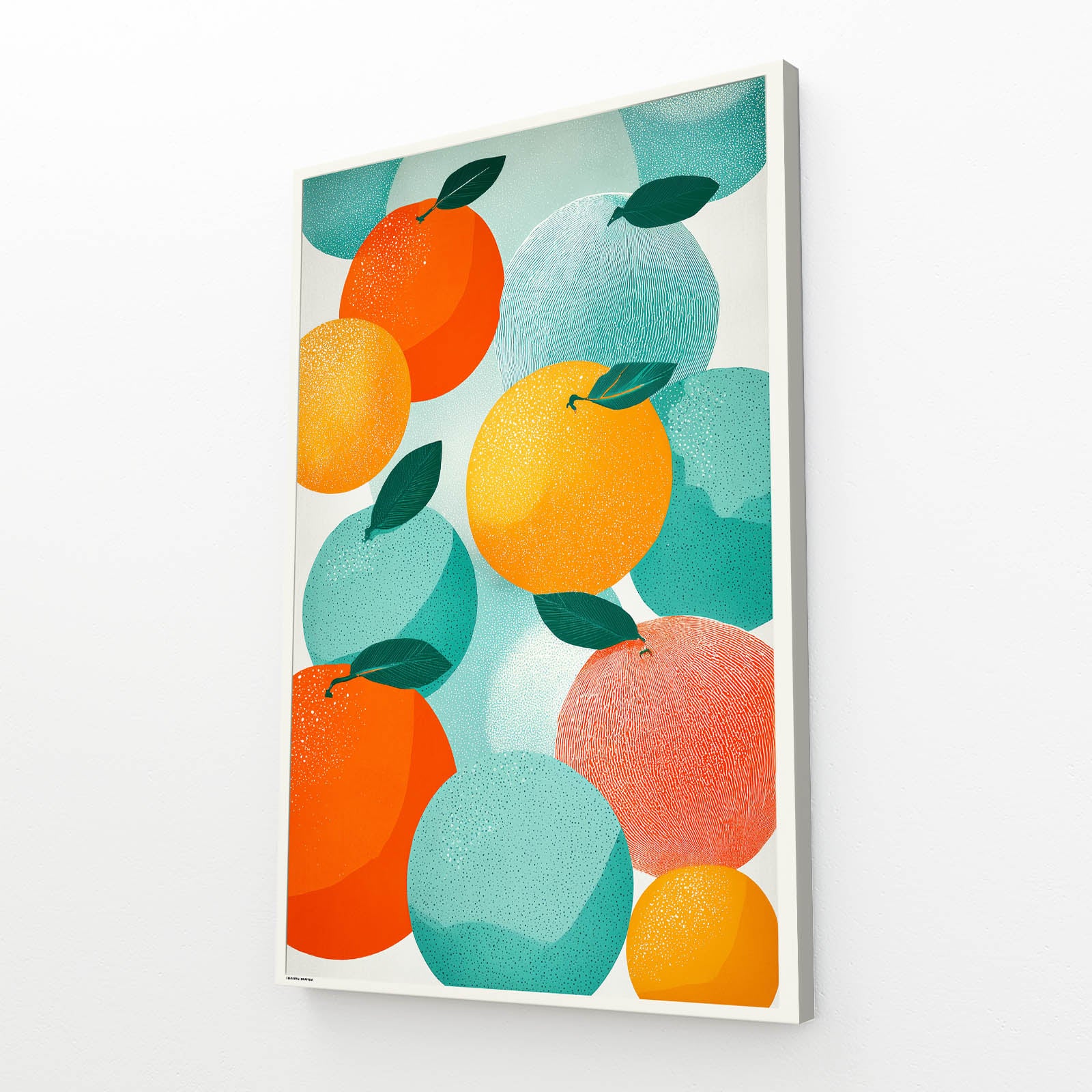 Abstract Orange Shapes Fruit Canvas Art – canvas print on white background