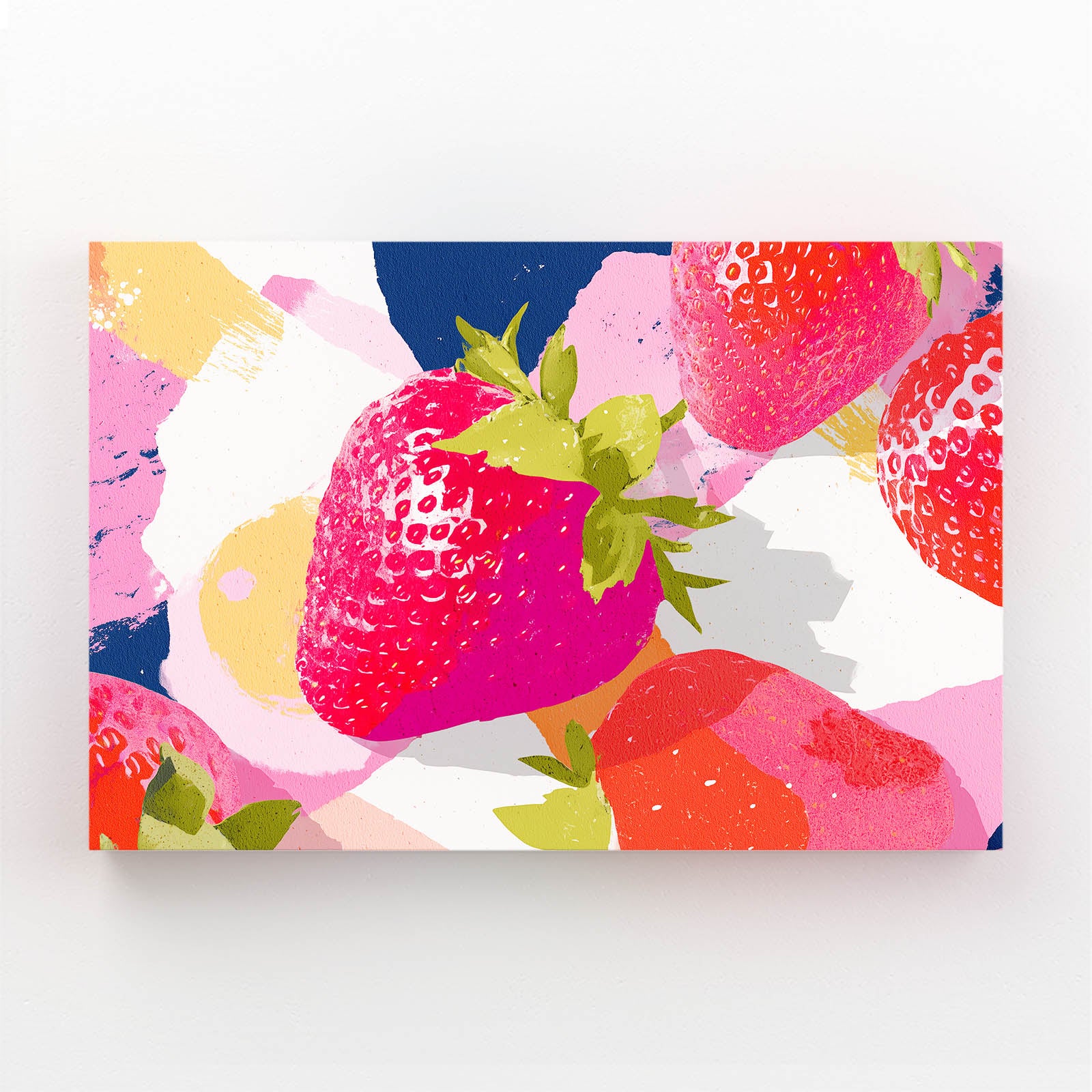 Abstract Strawberry Collage Fruit Prints – abstract strawberry collage fruit canvas print