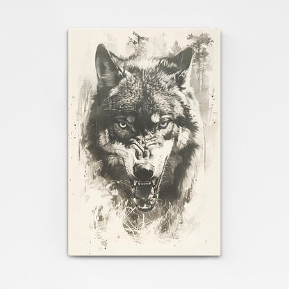 Abstract Wolf Art Black And White