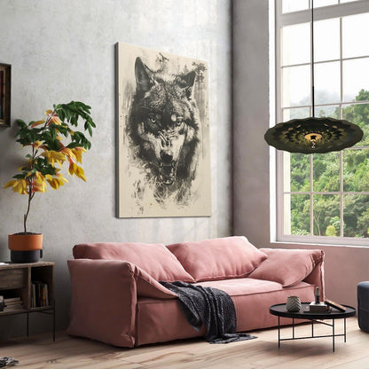 Abstract Wolf Art Black And White