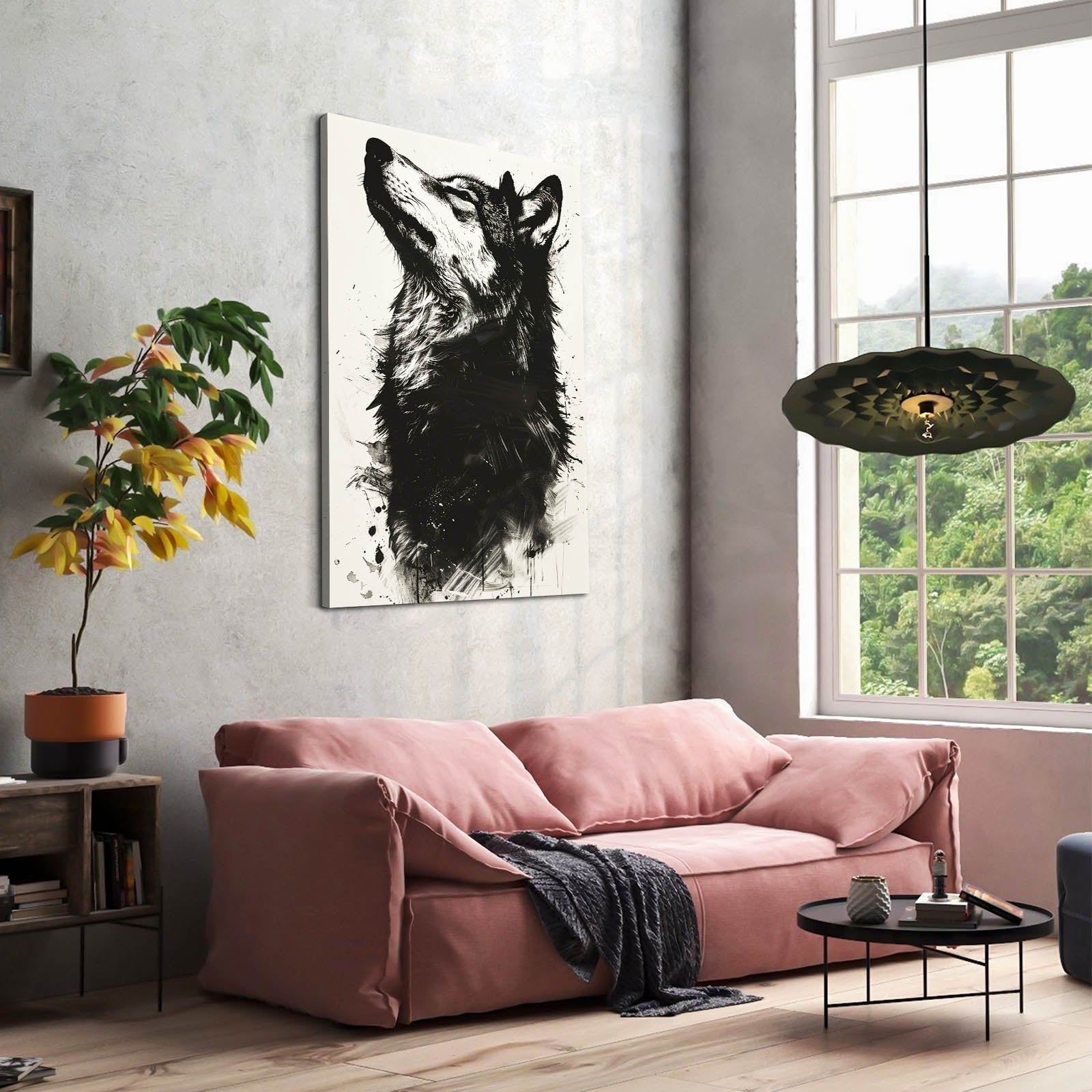 Abstract Wolf Wall Art