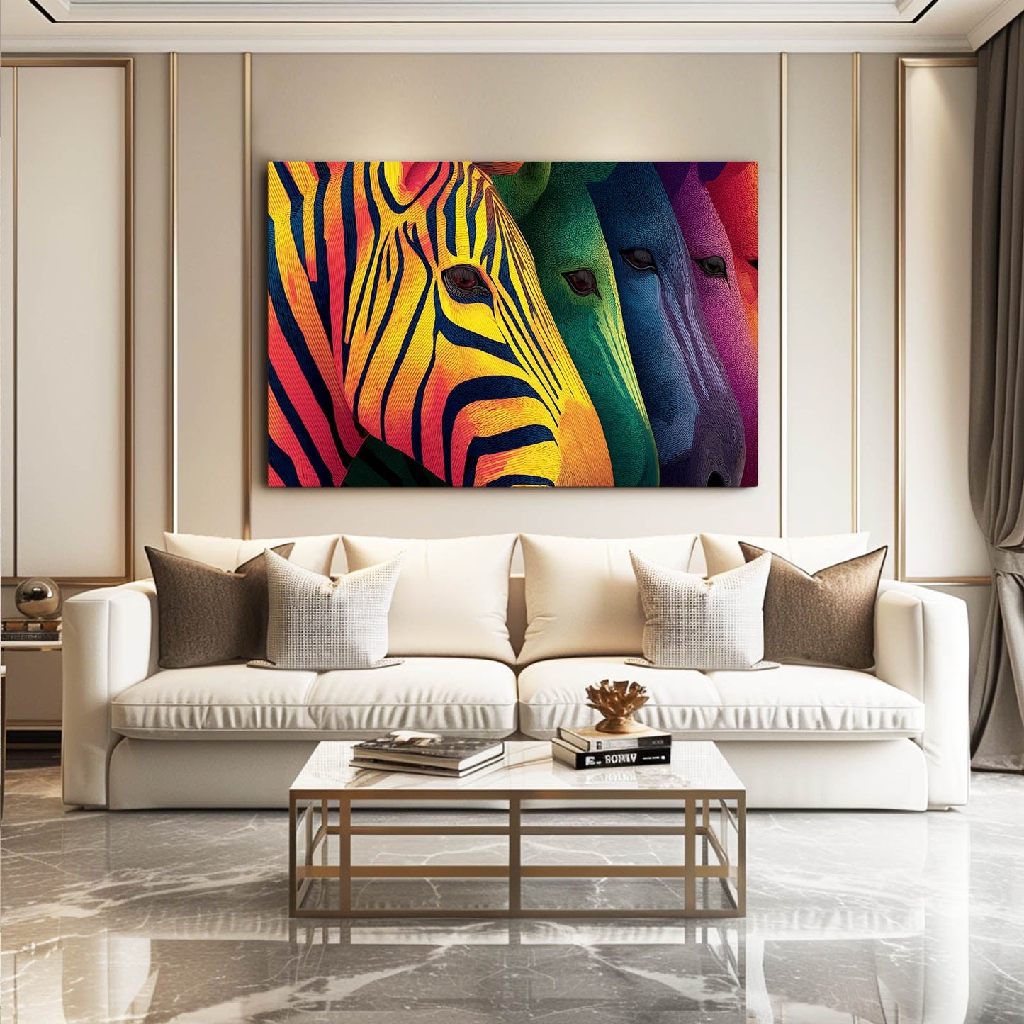 Abstract Zebra Prints – styled in a furnished interior