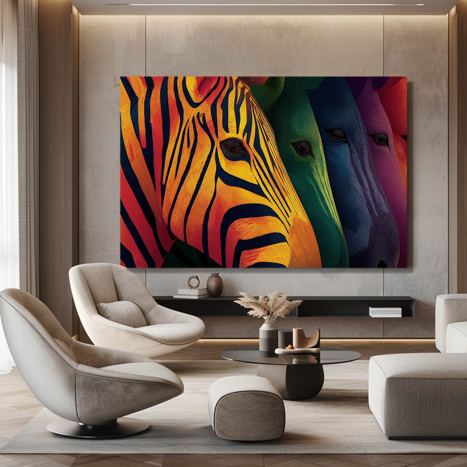 Abstract Zebra Prints – styled in a furnished interior