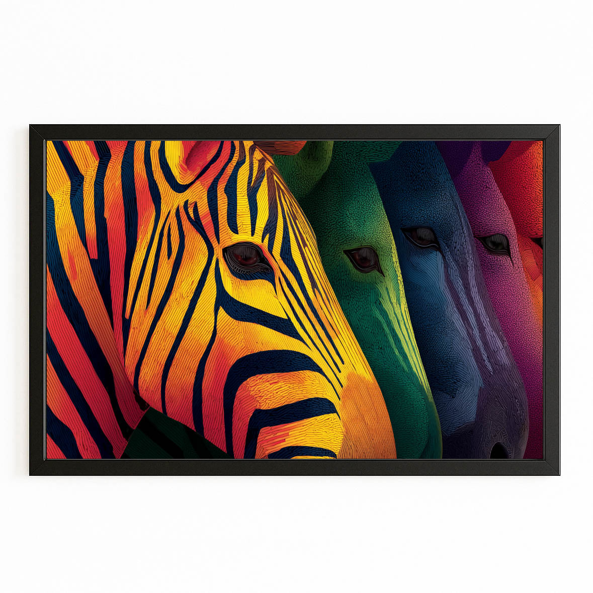 Abstract Zebra Prints – with Premium Black frame on white background
