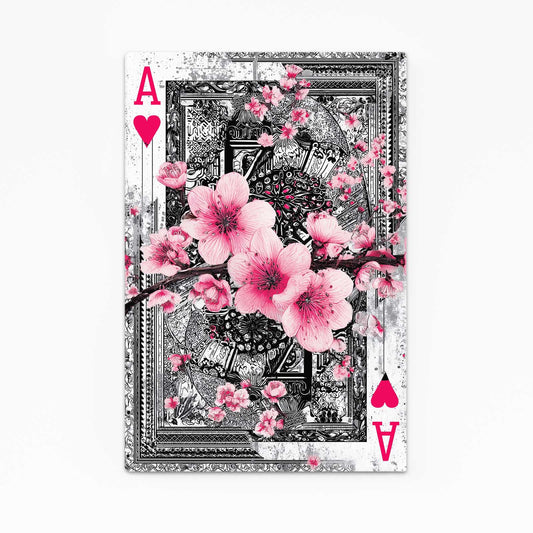 Ace Of Hearts Cherry Blossom Art – ace of hearts cherry blossom canvas print