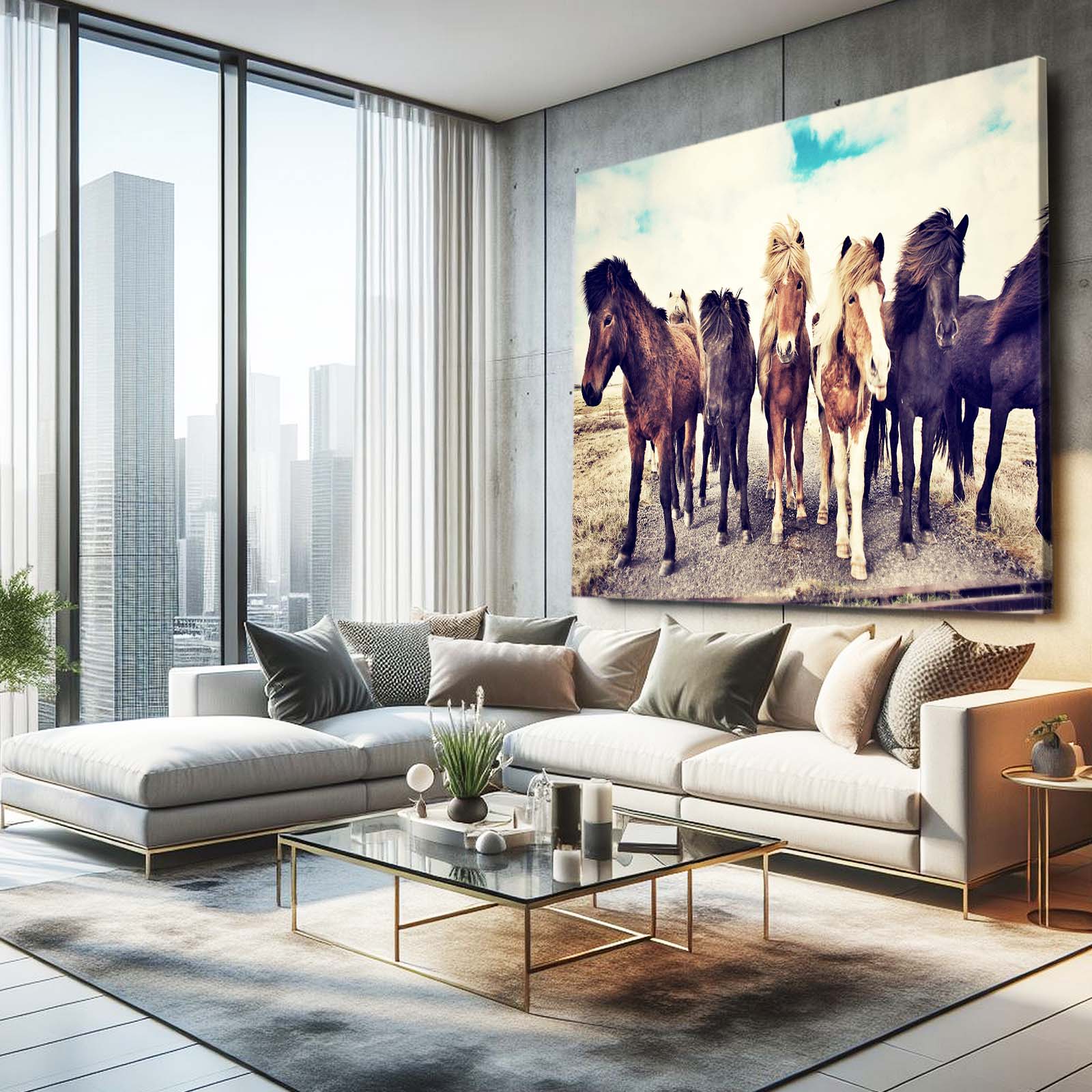 Activity Horse Canvas Art – angled canvas view on white background