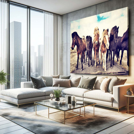 Activity Horse Canvas Art – angled canvas view on white background