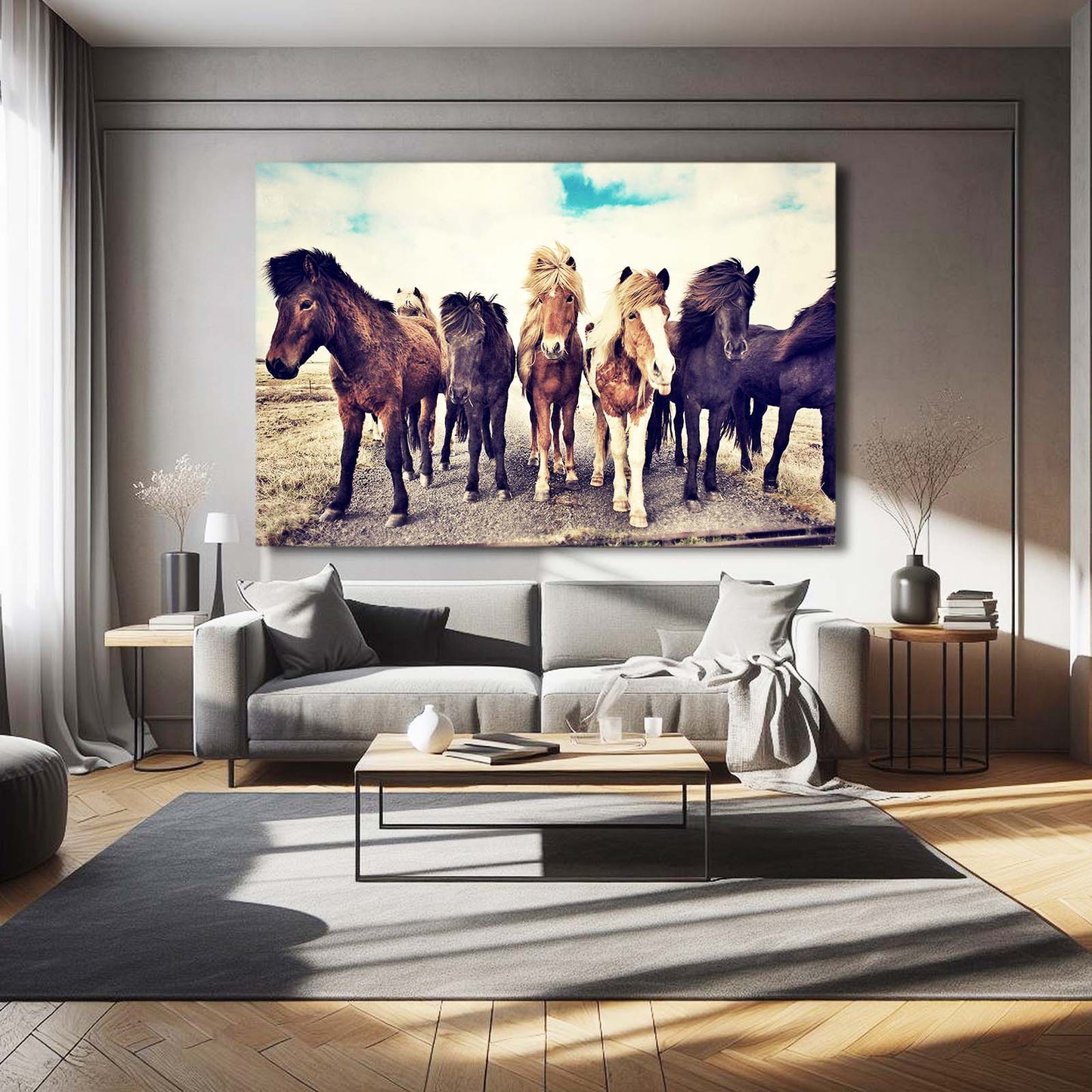 Activity Horse Canvas Art – angled canvas view on white background