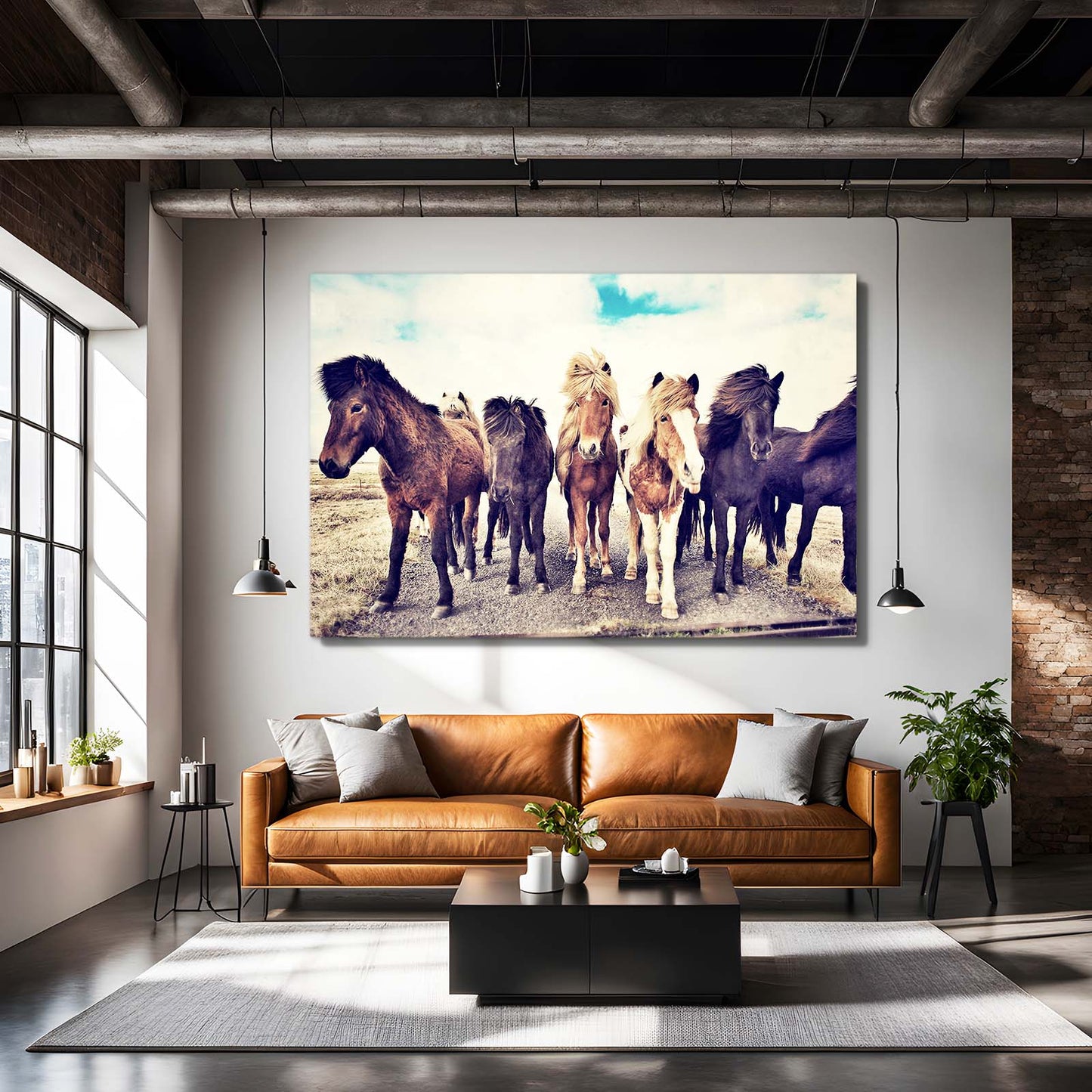 Activity Horse Canvas Art – angled canvas view on white background