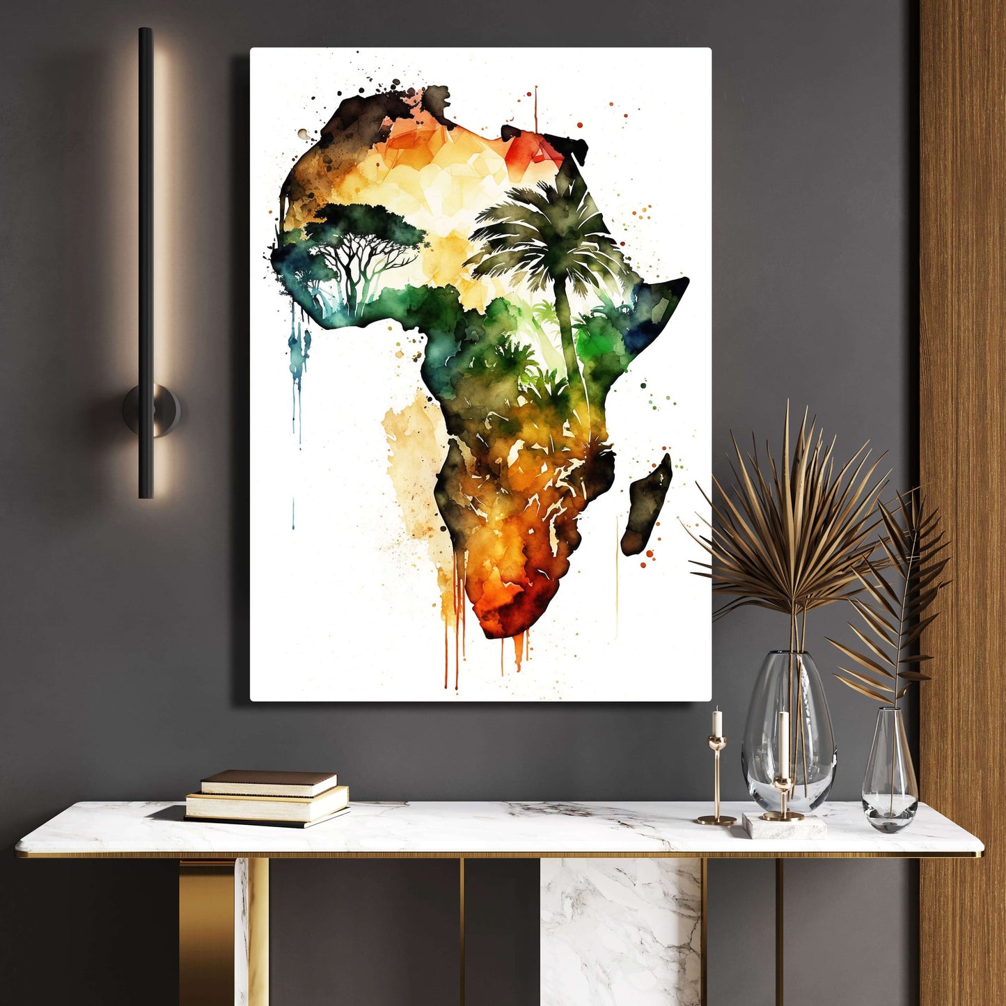 African Continent Wall Art — african art canvas print in white tones, view 4