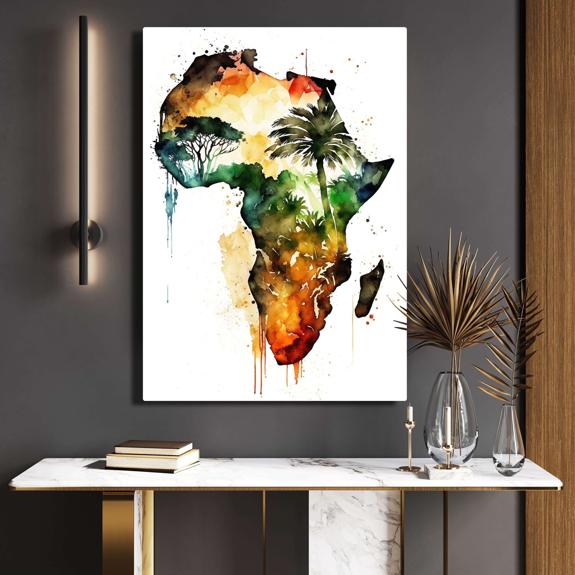 African Continent Wall Art — african art canvas print in white tones, view 4