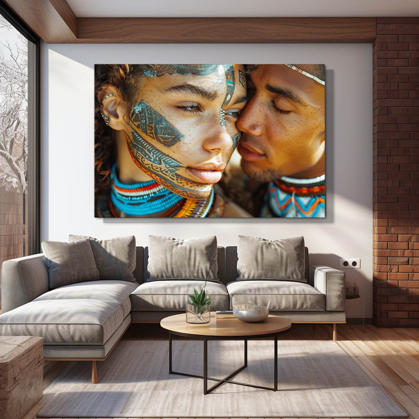 African Couple 3D Wall Art