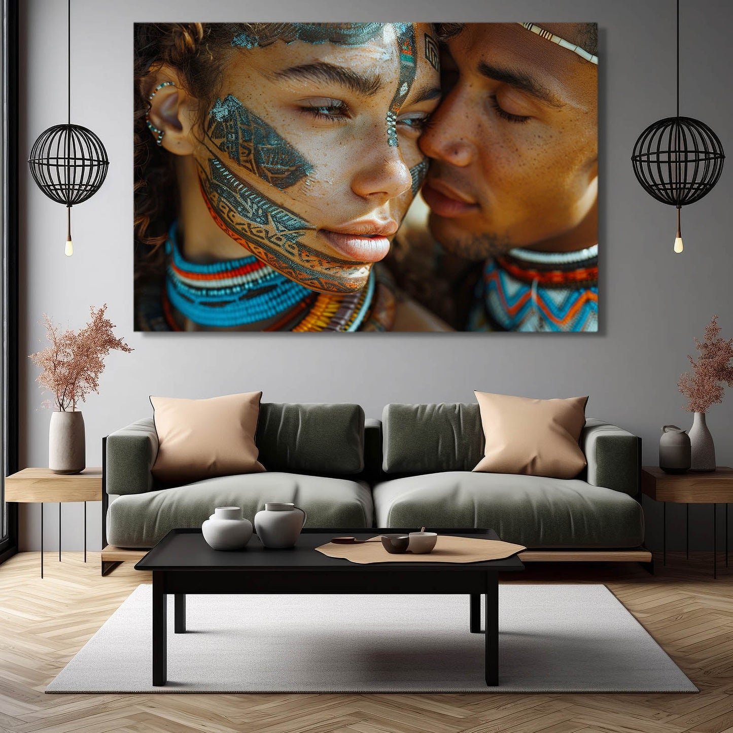 African Couple 3D Wall Art