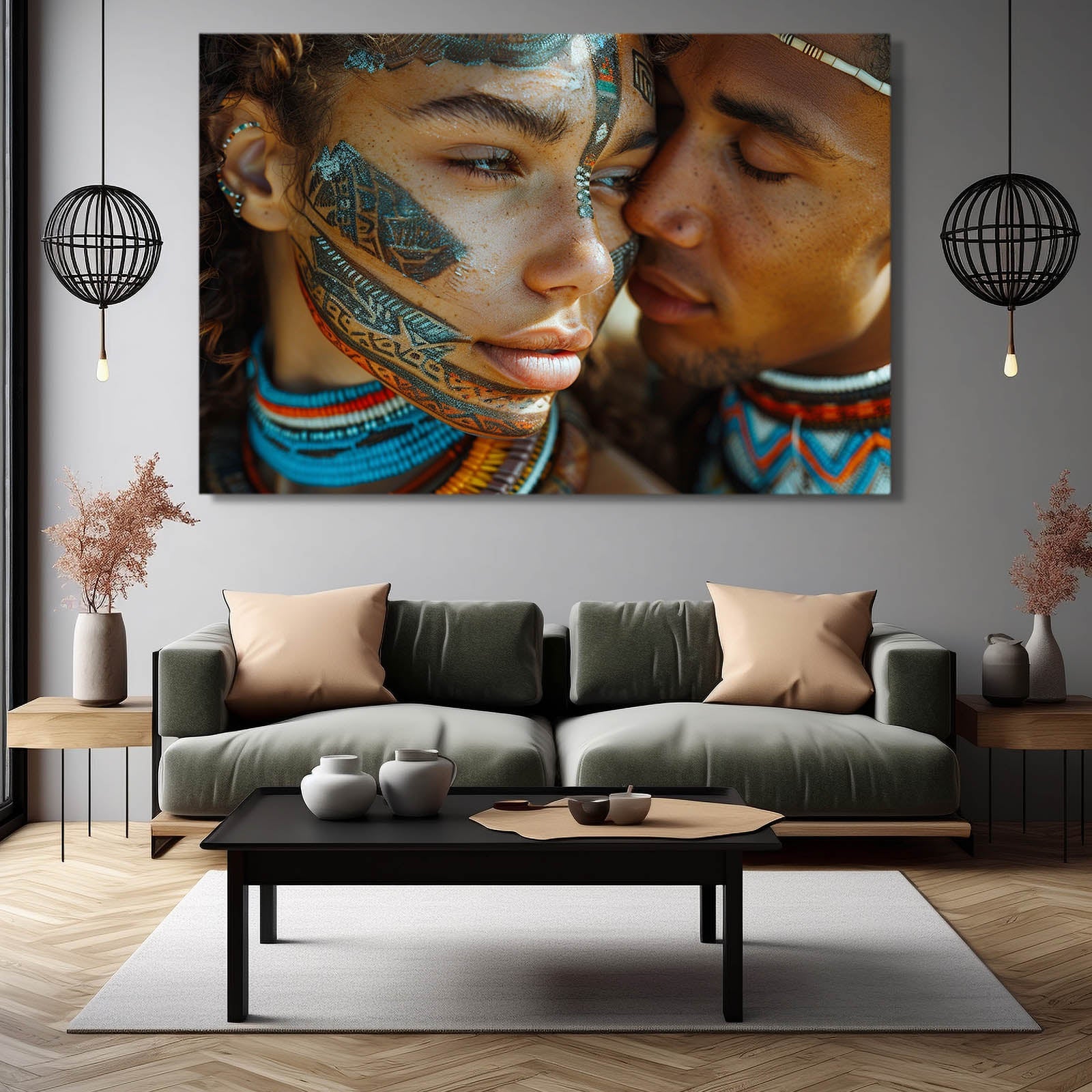 African Couple 3D Wall Art