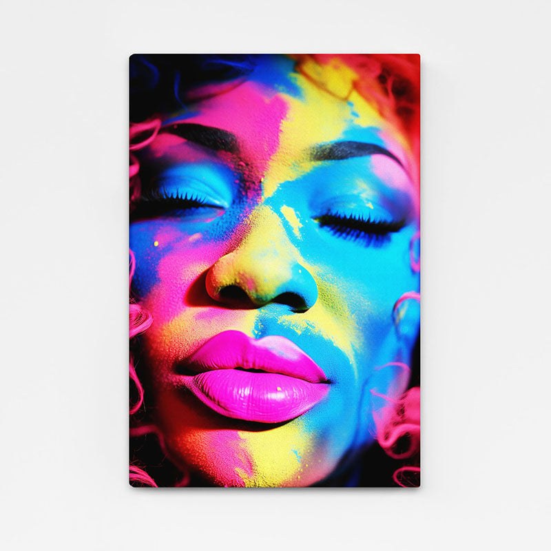 African Large Wall Art — abstract canvas print in blue tones